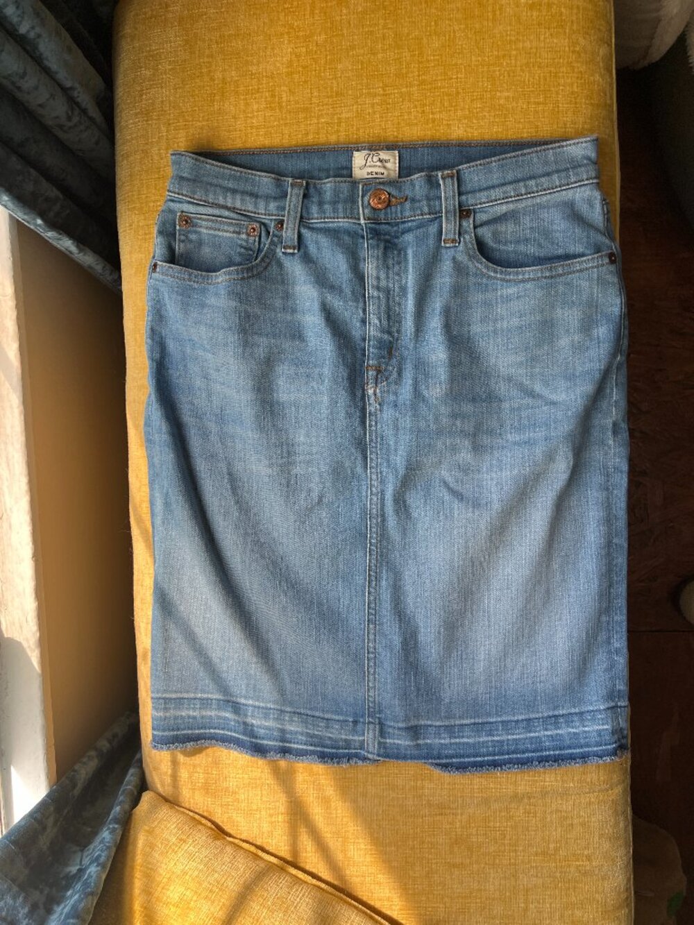 J. Crew Trademark Denim Jeans Skirt, Sz 28